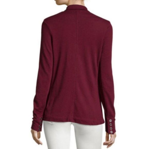 💋3/$25💋 NWT Grey State Mars Dark Red Blazer Single Button Women's Size M - Picture 2 of 2